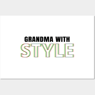 Grandma With Style in white Posters and Art